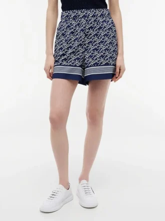 Shorts en voile à monogramme script sur l&rsquo;ensemble