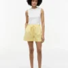 Shorts à enfiler en mélange lin-coton