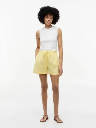 Shorts à enfiler en mélange lin-coton Shorts à enfiler en mélange lin-coton