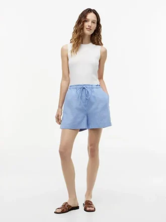 Shorts à enfiler en mélange lin-coton Shorts à enfiler en mélange lin-coton