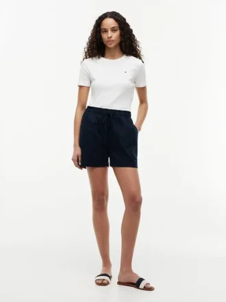 Shorts à enfiler en mélange lin-coton