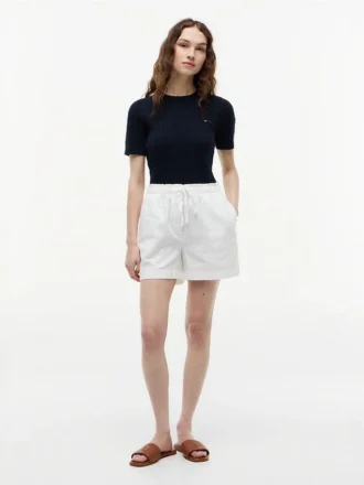 Shorts à enfiler en mélange lin-coton Shorts à enfiler en mélange lin-coton