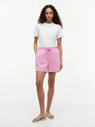 Shorts à enfiler en mélange lin-coton