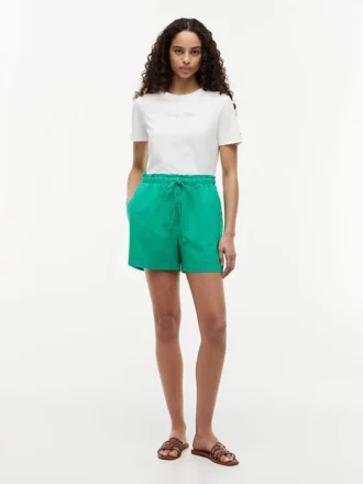 Shorts à enfiler en mélange lin-coton