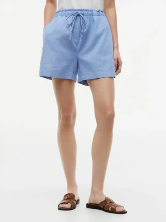Shorts à enfiler en mélange lin-coton Shorts à enfiler en mélange lin-coton