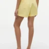 Shorts à enfiler en mélange lin-coton
