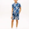 Shorts à fleurs en mélange lin-coton pour enfant