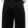 Shorts à plis et ceinture, coupe décontractée, 25 cm