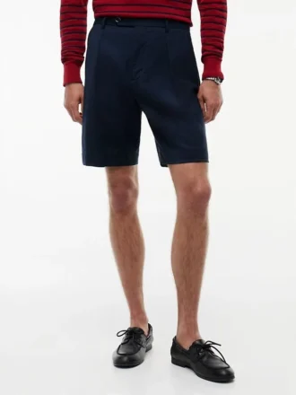 Shorts plissés en laine New York Label