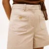 Shorts à poches en sergé avec boutons dorés Shorts à poches en sergé avec boutons dorés