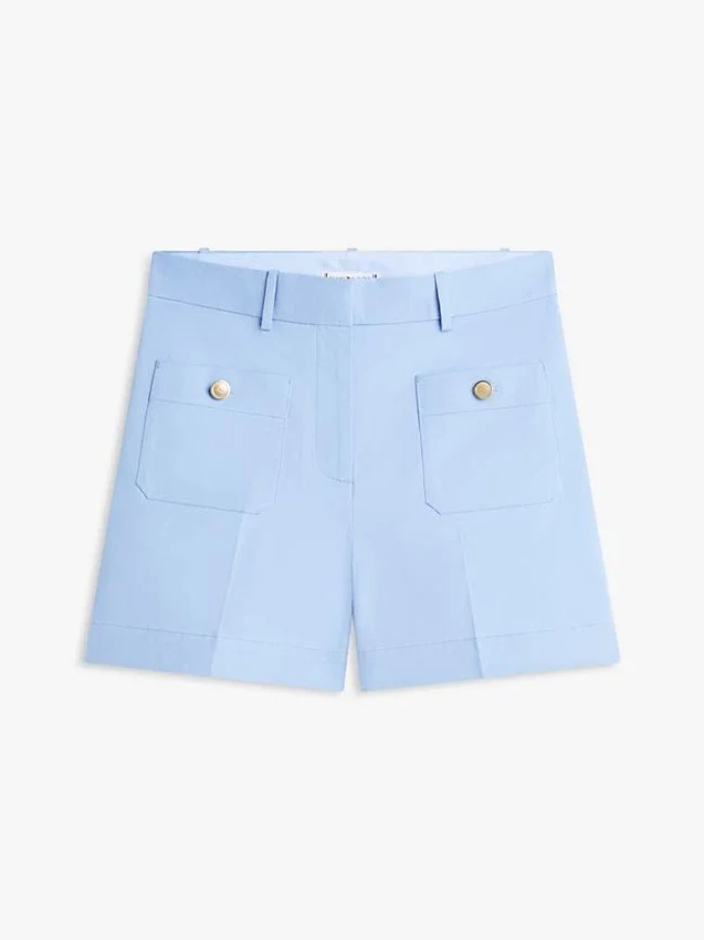 Shorts à poches en sergé avec boutons dorés Shorts à poches en sergé avec boutons dorés