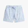 Shorts rayés en lin mélangé avec ceinture Shorts rayés en lin mélangé avec ceinture