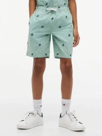 Shorts à rayures et logo monogramme pour enfant Shorts à rayures et logo monogramme pour enfant
