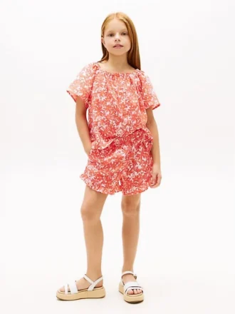 Shorts à volants imprimés tropicals pour enfants Shorts à volants imprimés tropicals pour enfants