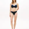 Slip bikini en coton stretch côtelé