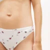 Slip bikini en jersey à imprimé floral