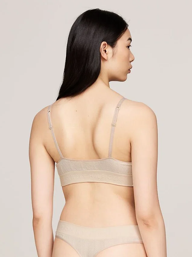 Soutien-gorge triangle en maille avec logo, sans doublure Soutien-gorge triangle en maille avec logo, sans doublure