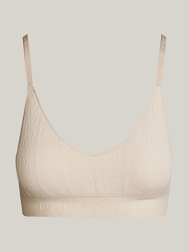 Soutien-gorge triangle en maille avec logo, sans doublure Soutien-gorge triangle en maille avec logo, sans doublure