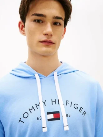 Sweat à capuche de nuit en piqué avec logo Hilfiger Sweat à capuche de nuit en piqué avec logo Hilfiger