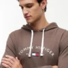 Sweat à capuche de nuit en piqué avec logo Hilfiger Sweat à capuche de nuit en piqué avec logo Hilfiger