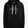 Sweat à capuche de nuit en piqué avec logo Hilfiger Sweat à capuche de nuit en piqué avec logo Hilfiger