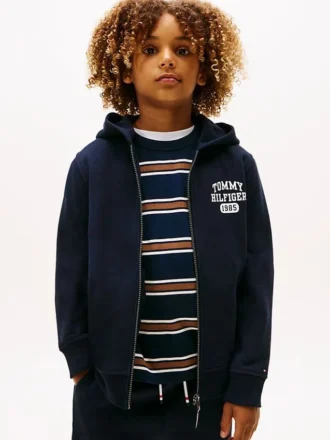 Sweat à capuche zippé avec logo pour enfants