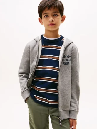 Sweat à capuche zippé avec logo pour enfants