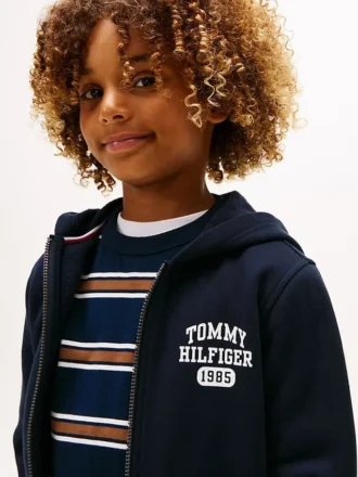 Sweat à capuche zippé avec logo pour enfants