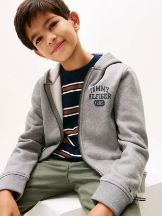 Sweat à capuche zippé avec logo pour enfants