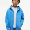 Sweat à capuche zippé pour enfant avec drapeau ton sur ton
