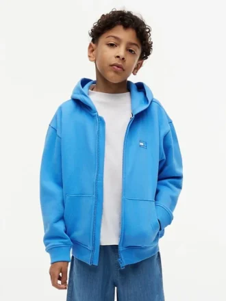 Sweat à capuche zippé pour enfant avec drapeau ton sur ton Sweat à capuche zippé pour enfant avec drapeau ton sur ton