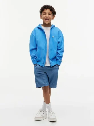 Sweat à capuche zippé pour enfant avec drapeau ton sur ton Sweat à capuche zippé pour enfant avec drapeau ton sur ton