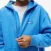 Sweat à capuche zippé pour enfant avec drapeau ton sur ton
