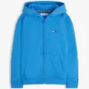 Sweat à capuche zippé pour enfant avec drapeau ton sur ton