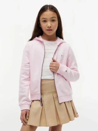 Sweat à capuche zippé Tommy Logo Collegiate pour enfants