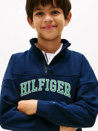 Sweat-shirt à fermeture éclair quart de longueur pour enfants