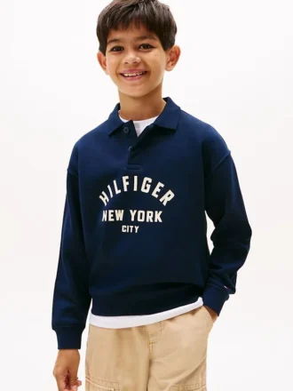 Sweat-shirt graphique Hilfiger à coupe arrondie pour enfant