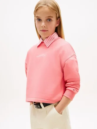 Sweat-shirt à paillettes avec logo Tommy pour enfant