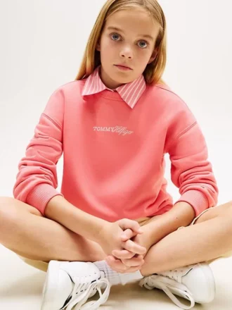 Sweat-shirt à paillettes avec logo Tommy pour enfant