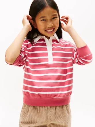 Sweat-shirt polo à rayures pour enfant