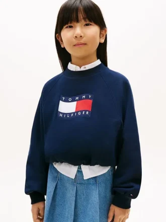Sweat-shirt pour enfant avec logo drapeau ondulé