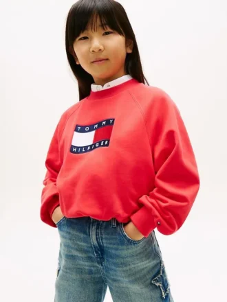 Sweat-shirt pour enfant avec logo drapeau ondulé