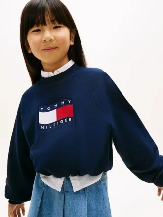 Sweat-shirt pour enfant avec logo drapeau ondulé