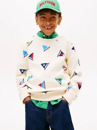 Sweat-shirt pour enfant à motif drapeaux de voile