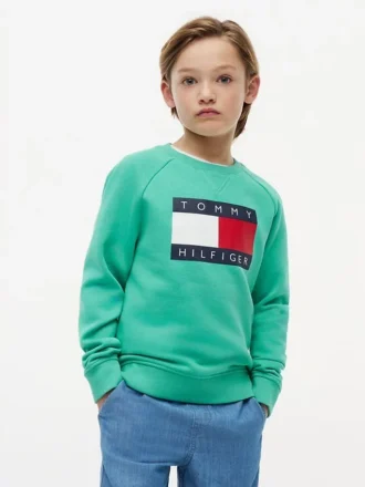 Sweat-shirt raglan pour enfant avec logo Tommy Flag