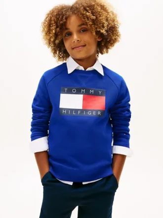 Sweat-shirt raglan pour enfant avec logo Tommy Flag