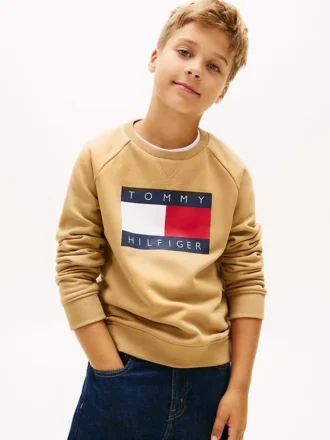 Sweat-shirt raglan pour enfant avec logo Tommy Flag