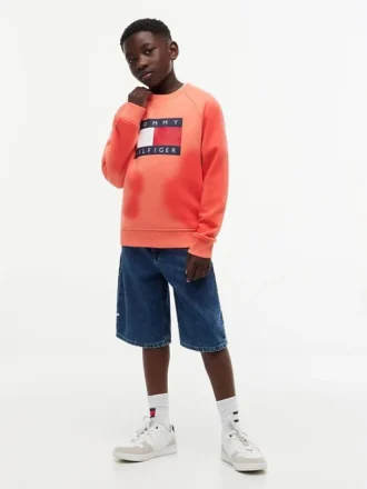Sweat-shirt raglan pour enfant avec logo Tommy Flag