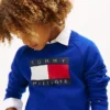 Sweat-shirt raglan pour enfant avec logo Tommy Flag