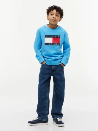 Sweat-shirt raglan pour enfant avec logo Tommy Flag